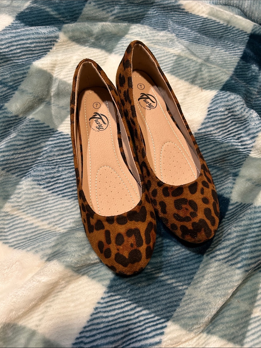 Trary Leopard Print Flats - Brown